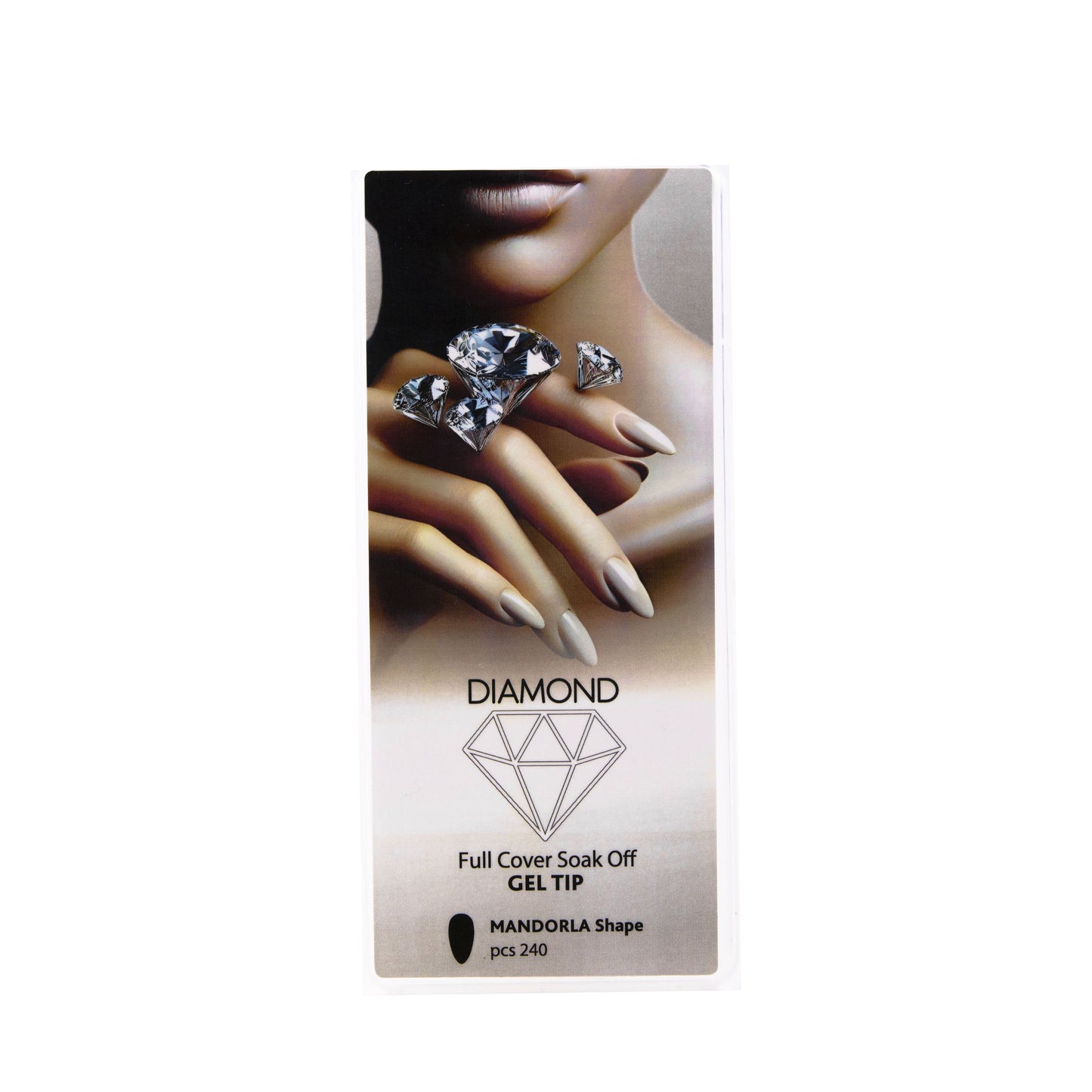 Full Cover Soak-Off Gel Tip Mandorla Shape